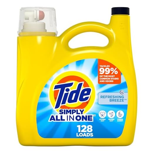 Tide Simply All-In-One Liquid Laundry Detergent, Refreshing Breeze Scent, 128 Loads, 168 fl oz