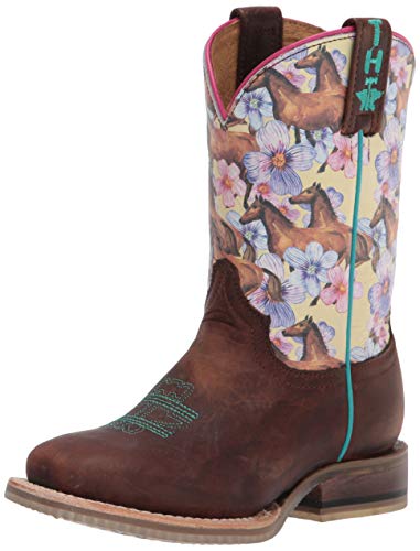 Tin Haul Shoes girls Cowboy Western Boot, Brown, 10 Little Kid US