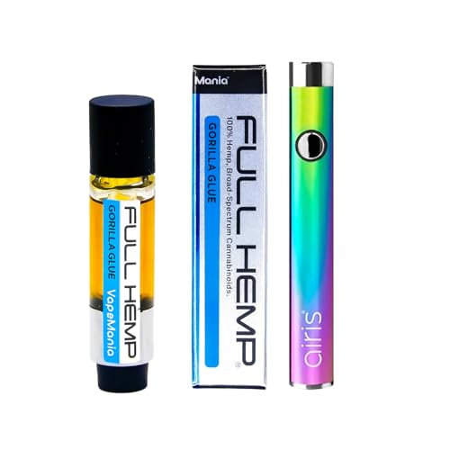 VapeMania FULL HEMP CBD CBN CBG Vape �J�[�g���b�W 85% 1.0ml + �f�o�C�X�Z�b�g | 850mg Over + airis VERTEX SET �t�� �w���v �t���w���v �j�R�`���Ȃ� �^�[���Ȃ� (RAINB