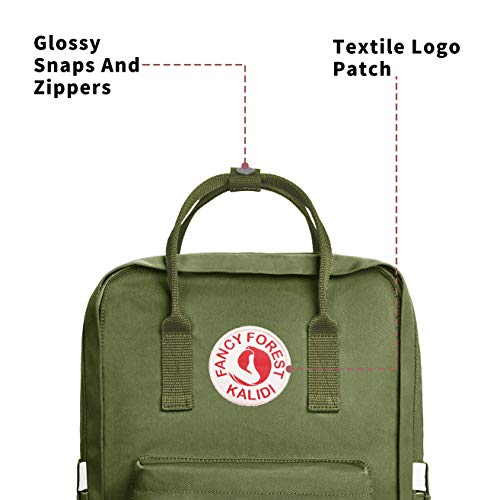 KALIDI Casual Laptop Backpack 15 Inches Classic Camping Rucksack Travel Outdoor Square Daypack College Hiking Gym Bag, Army Green - Thumbnail 2