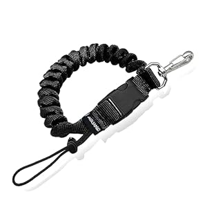 nitescuba Spiralkabel Spring Coil zum Tauchen,tauchen zubehör,Anti-Lost Spring Coil Lanyard mit Schnellverschluss-Schnalle für Unterwasserkameras und Tauchblitzlichter (Schwarz)