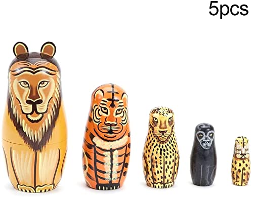 Amazon.co.jp: マトリョーシカ マトリョシカ 5ピース手描きのライオン