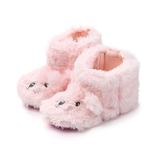 Shan-S Newborn Unisex-Baby Girls Boys Cartoon Fluffy Cute Dog Ears Warm Boot First Walkers Toddler Soft Sole Crib Shoes