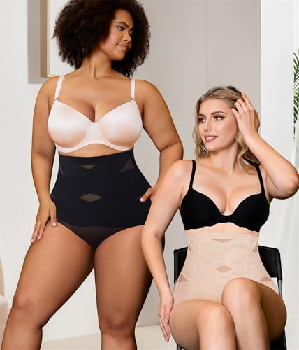 Nebility Plus Size Shapewear for Women Tummy Control Butt Lifting Panties Hi- Waist Trainer Body Shaper Short Belly Underwear4