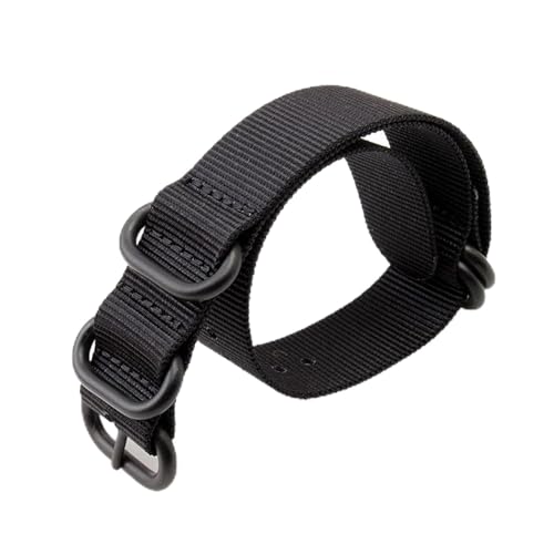 Bracelet de montre ZULU en nylon tressé robuste et anneaux acier inoxydable 18mm