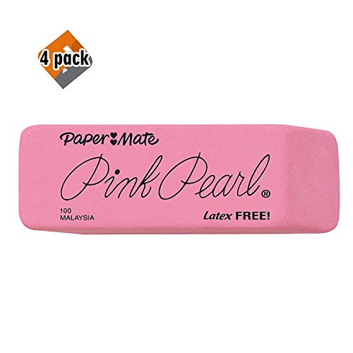 Paper Mate Pink Pearl Erasers, Large, 12 Count 4 Pack