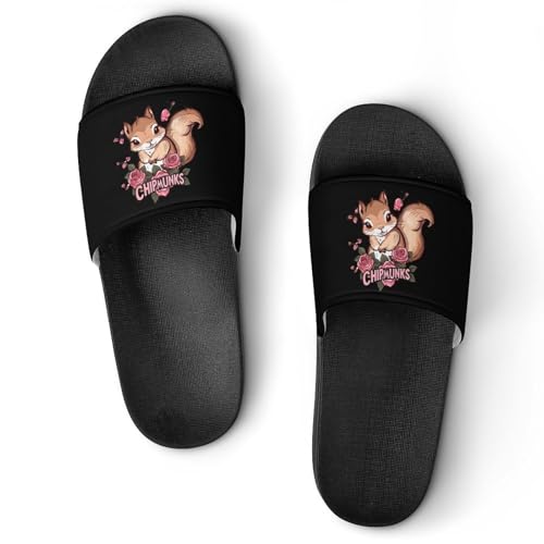 Chipmunks Unisex Shower Shoes House Slippers Non-Slip Indoor Bathroom Shoes for Pool Beach 41 (255mm)