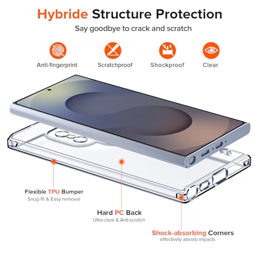 Image of ivoler 3-in-1 Case for Samsung Galaxy S25 Ultra 6.9 inch, Clear
