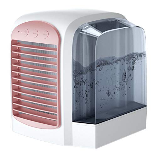 GPFDM Mini Climatiseur Portatif - Ventilateur Climatiseur Mini Ventilateur Portatif USB Desktop Nature Ventilateurs Refroidisseur Domestique,Pink