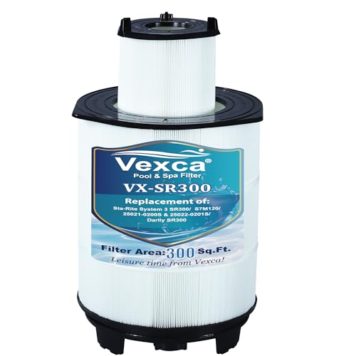 Vexca Swimming Pool Filter Cartridge Compatible with Sta-Rite System 3 S7M120 25021-0200S 25022-0201S Darlly SR300