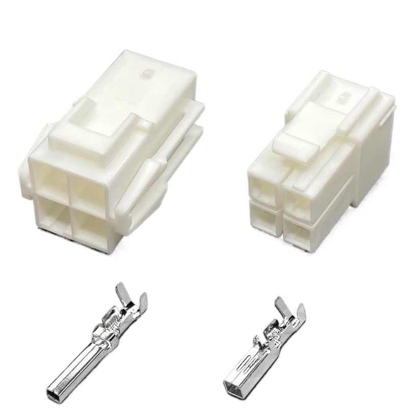 VL6.2mm spacing Connector high Current Cable Two ho/*le Plug 1/2/3/4/6/8/12 pin Wire Harness Socket Terminal Sheath(4p-Row2,1sets)