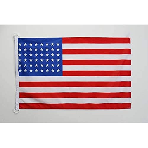 AZ FLAG, USA 48 stars Flag, 2x3 Ft, For Outdoor, US, American Banner Knitted Polyester with Two Plastic Rings, Fade Resistant
