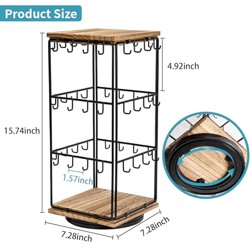 Image of 360 Rotating Earring Display Stands for Selling, Earring Rack Display Holder Stand, Jewelry Display for Vendors Selling Earring Cards, Necklaces, Bracelets, Hair Accessories (48 Hooks)