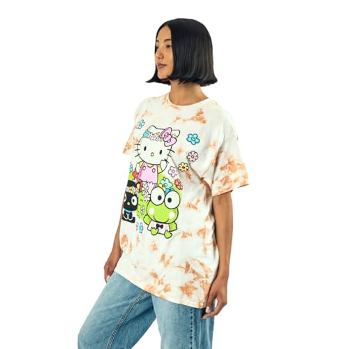 Hello Kitty Flower Power Women's Cloud Wash Crew Neck Short Sleeve T-Shirt4