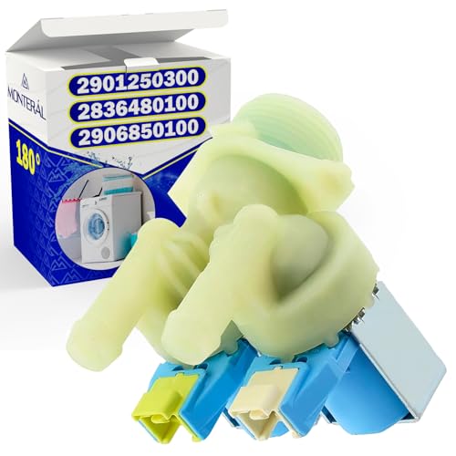 Electrovalvula de Entrada para Lavadora con 2 Salidas de 180° tiene el Código Original 2901250300 2836480100 2906850100 2906850200 para Beko - Garantía de 10 Años - MONTERAL
