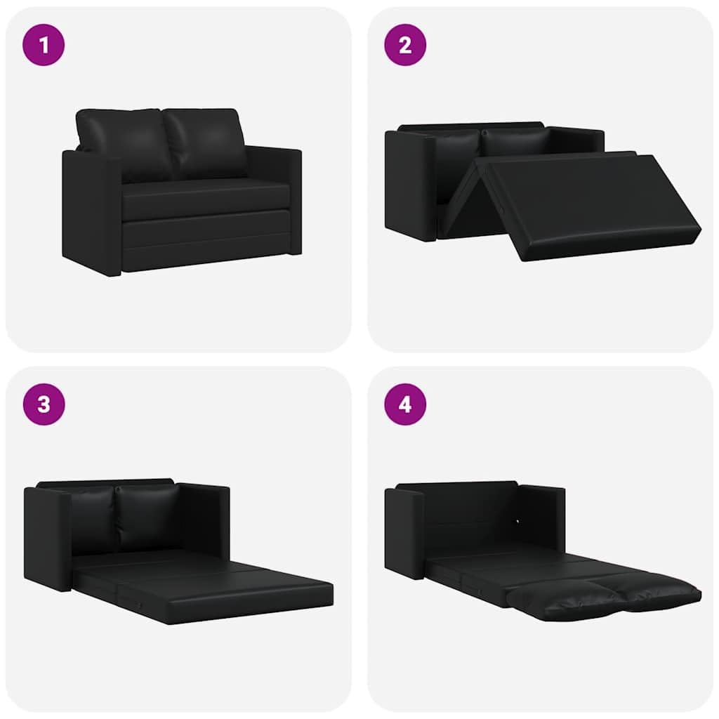 Amazon｜vidaXL ソファベッド 2-in-1 ブラック 112x174x55 cm 合成皮革