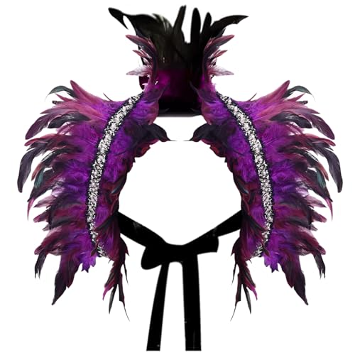 【Occasione】 Scialle di piume perfetto per Halloween, Pasqua, Eid, falò, occasioni serali, feste retrò, raduni vintage o altri spettacoli, feste, costumi cosplay, mascherate, cocktail serali, qualsiasi occasione