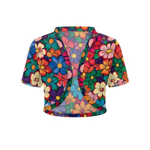 Image of Womens Short Sleeve Cardigans Lightweight Summer Cardigan Trendy Bolero Shrug Cute Floral Cardigan Sheer Bolero