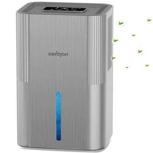 Aerbyon Dehumidifiers for Home 95 OZ Water Tank(1000 sq. ft) Dehumidifier for Bathroom with Auto Shut Off,7 Colors Light, Quiet Sleep Mode Dehumidifier for Bedroom, Basement, RV, Closet