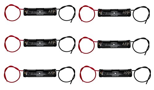 WAYLLSHINE 6PCS 1 x 1.5V AAA Battery Spring Clip Black Plastic 1 x 1.5V AAA Battery Case Holder Box...