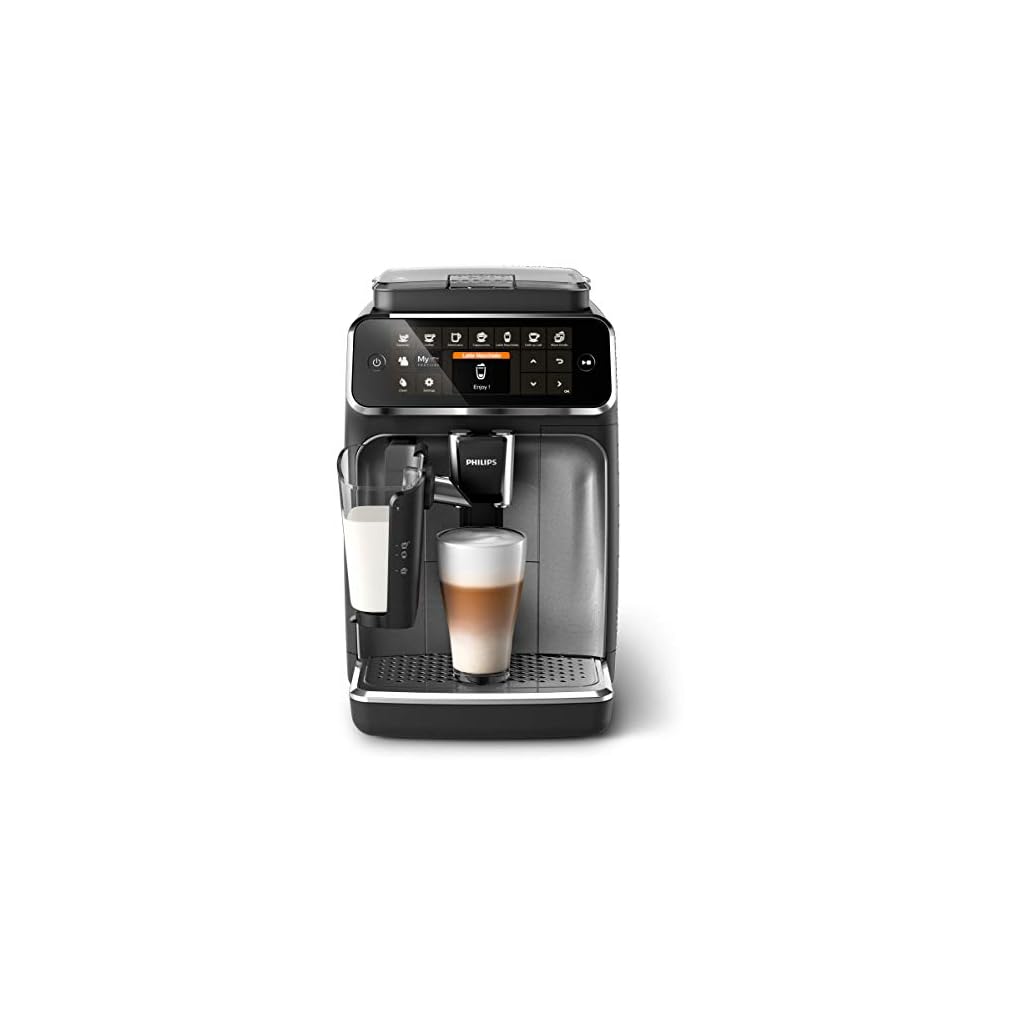 PHILIPS-4300-Series-Fully-Automatic-Espresso-Machine-LatteGo-Milk-Frother-8-Coffee-Varieties-Intuitive-Touch-Display-Black-EP434794