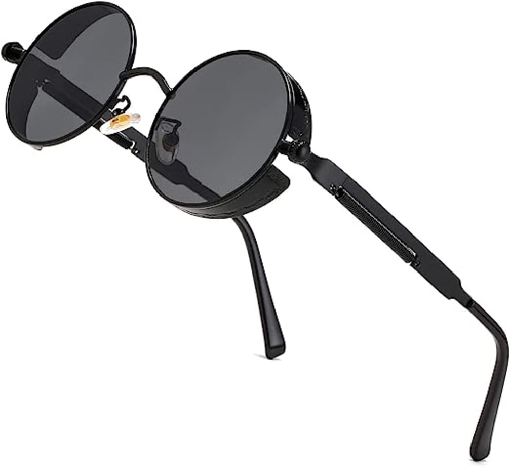 spadeaces Steampunk Metal Round Unisex Sunglasses-picture-10
