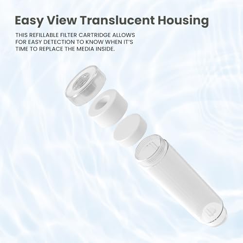 Image of AQUATICLIFE 10 inch x 2.5 inch Translucent Refillable Reusable Water Filter Cartridge for DI Resin and Other Media (Pack of 2)