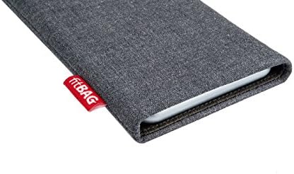 fitBAG Jive Gray Custom Tailored Sleeve for Nokia 6700 Classic. Fine Suit Fabric Pouch with Integrated Microfibre Lining for Display Cleaning