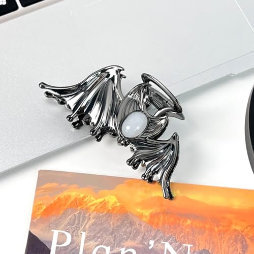 Newspied Halloween Hair Clips 1Pcs Black Metal Bat Hair Clip With Gems Designs Large Hair Claw Clip Gothic Halloween Hair Accessories For Hair Styling Women Girls Halloween Cosplay Party Decorations thumb #5
