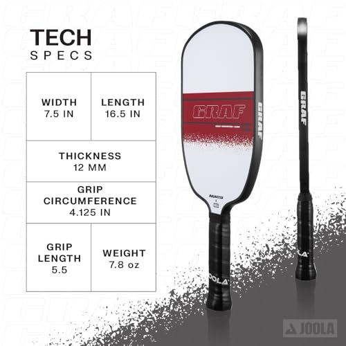 JOOLA GRAF CHAMPION 12mm Pickleball Paddle - Sandblasted Pickleball Racket Surface Increases Spin & Control - Agassi Shape with Extended Sweet Spot - UPA-A Certified - USAP Approved - NFC Chip Enabled - image 2