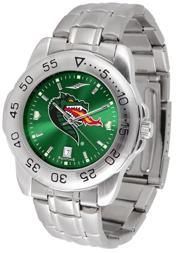 Image of SunTime Men's UAB Blazers Sport Watch, 20mm Stainless Steel Strap, Reflective Shiny Dial with Date