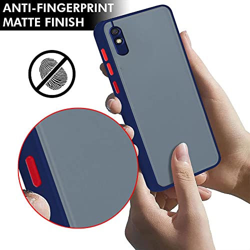Image of TheGiftKart Basic Case for Xiaomi Redmi 9A 9i Sport (Polycarbonate, TPU Blue Bumper)