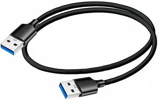 Compact USB 2.0 Male to Male Cable 40cm – High-Speed Data Transfer & Charging – Durable PVC, Black – Plug & Play for Computers, Printers, Scanners