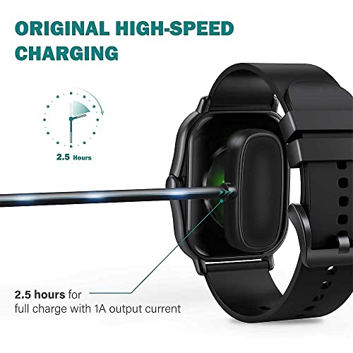 Image of Original Charger Compatible with Amazfit GTS 2,GTS 2 Mini,GTS 2e,GTR 2,GTR 2e,GTS 4 Mini,T-Rex Pro,Bip 3,Bip U,Zepp E /Z Watch Charger USB Charging Cable 3 feet (Black)