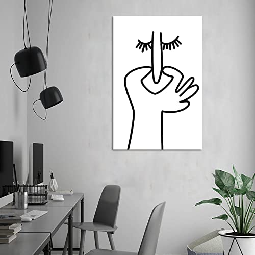 Bathroom Humor Wall Art Minimalist Funny White Bathroom Black And White Poster Decorative Painting Canvas Wall Art Living Room Posters Bedroom Painting 12X18Inch(30X45Cm) #TOP5