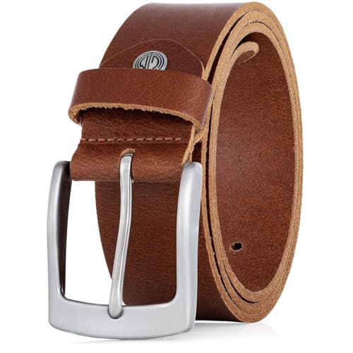 LINDENMANN Leder-Gürtel Herren 40 mm breit, Gürtel Herren Vollrindleder cognac