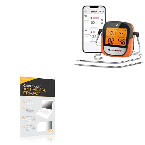 BoxWave Screen Protector Compatible with ThermoPro TP902 - ClearTouch Anti-Glare Privacy (2-Pack), Privacy Screen Protector Flexible Film Anti-Glare