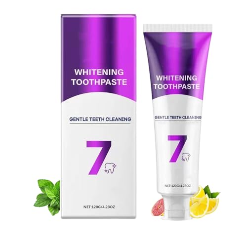 Dentifricio intensivo 7-Pro, dentifricio sbiancante intenso, rimuove quotidianamente le macchie gialle e ripara l'alito fresco a lungo (1 pezzo)