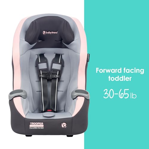 Image of Baby Trend Trooper Slim 3-in-1 Convertible Car Seat, Quartz Pink - Slim Fit, 3-in-1 Growth Modes, Lightweight Design, Adjustable Comfort Padding