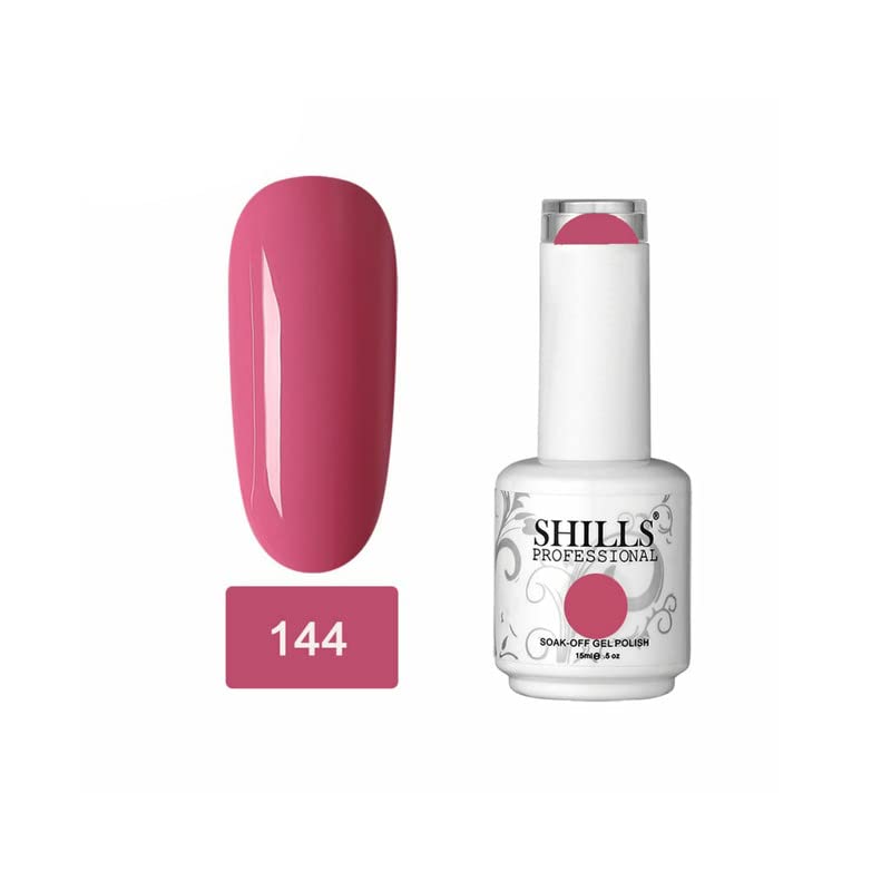 Image of SHILLS PROFESSIONAL UV /LED Soak Off Gel Polish (Gel Nail Polish) Nail Art Nail Polish Color Shade 144, Glossy Finish, 15ml