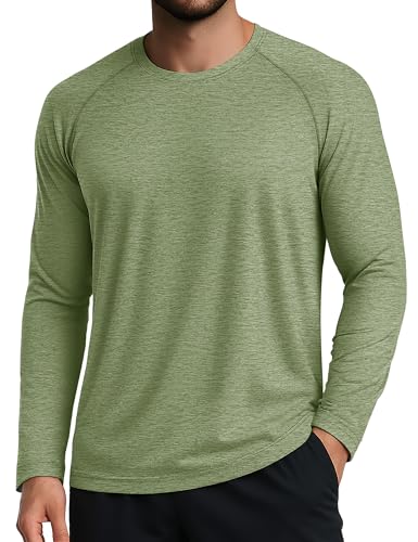 MAGCOMSEN Men's Long Sleeve Shirts UPF 50+ Sun Protection Dry Fit Shirts Athletic Fishing Hiking Workout Rash Guard