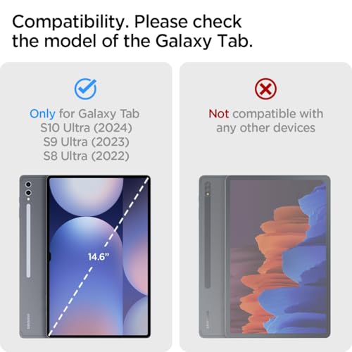 Spigen for Galaxy Tab S10 Ultra Case (2024), Galaxy Tab S9/S8 Ultra Case (2023/2022), Rugged Armor Pro Protective Tri-Fold Cover and S Pen Holder, 14.6 inch, Black | 2024, 2023, 2022, Protective, S Pen Holder, Black