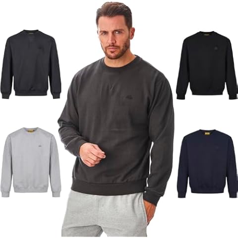 Iron Mountain IMSWT205 Mens Reclaimed Yarn Eco Friendly Anti Pil Top Jumper Pullover Sweater Crew Neck Soft Fleece Sweatshirt Cover