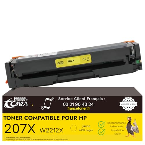 Toner W2212X jaune compatible 207X cartouche pour Color LaserJet Pro M283fdw