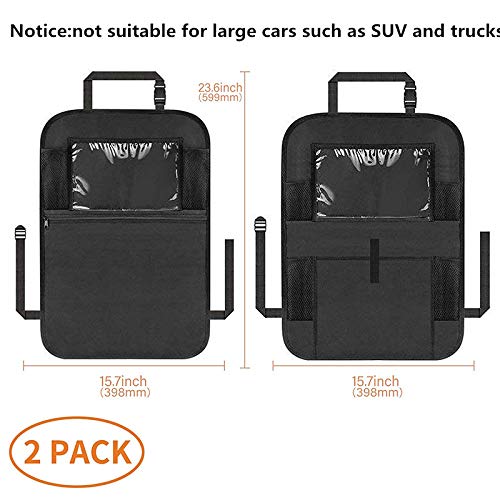 Car Organizer Back Seat,Car Back Seat Protector,Waterproof Kick Mat,Clear Touch Screen Tablet Holder for Kid/Travel with Multi Pocket,Car Seat Organizer,Car Storage Organizer with 2 Pack