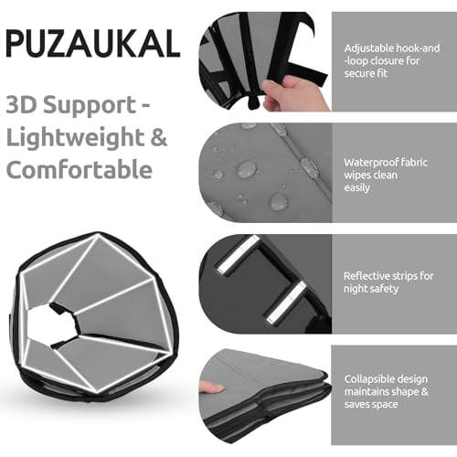 Halskrause Hund Weich Nach OP, Verstellbarer Anti Leckschutz Hund, Leichter Hundekragen, Leicht Halskrausen für Hunde, Schutzkragen für Kleine Hunde (Grau,S)