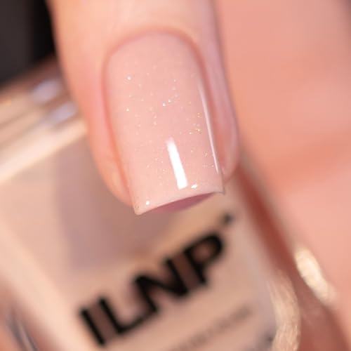 Image of ILNP Rumor Has It - Nude Sparkle Nail Polish, Light Beige Holographic Nail Polish, Non-Toxic Vegan, Long Lasting Quick Dry, Chip Resistant Non Gel