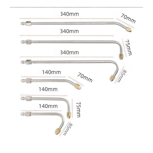 Image of 6 Pieces 90 Degree Washer Nozzle 1 /4 Quick Quick Connect Bend Spray Lance Metal Body Pressure Washer Extension Extension for Car Wash 1.2MM Short U-Shape