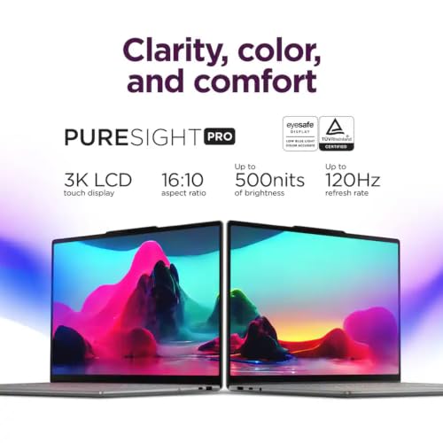 Image of Lenovo Yoga Slim 7i Aura Edition Copilot+ PC Laptop, Intel Core Ultra 7 256V, 15.3 inch 2.8K 120Hz Touchscreen, 16GB LPDDR5X RAM, 1TB SSD, Backlit Keyboard, Wi-Fi 7, Windows 11 Home, Luna Gray, EAT Cloth