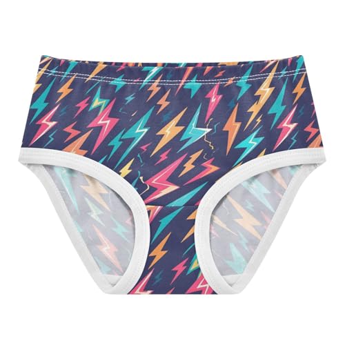 Wusikd Lightning Bolts Girls' Underwear Cotton Colors Girls Briefs Soft Toddler Underwear 2T